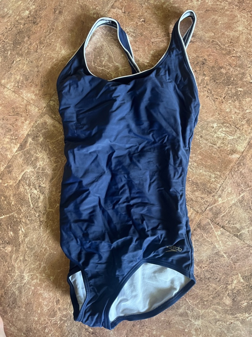 Speedo Navy Blue One-Piece Athletic Swim Suit
